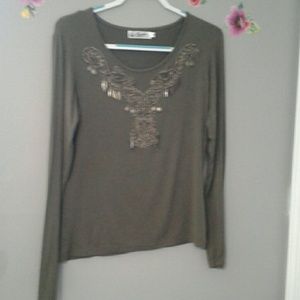 Long sleeve olive green tshirt